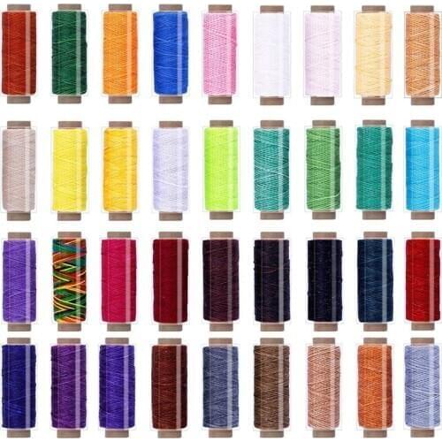 LMDZ 36 Colors Waxed Thread,1188Yards Colorful Leather Thread,33Yards Per Color, Leather Sewing Thread,Hand Stitching Thread