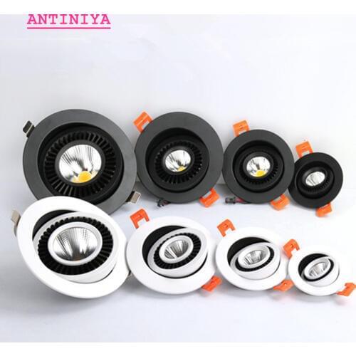 Dimmable recessed LED Downlights 360 degree rotation adjustable 7W 9W 12W 15W 18W Ceiling lamp Spot light For Home Lighting