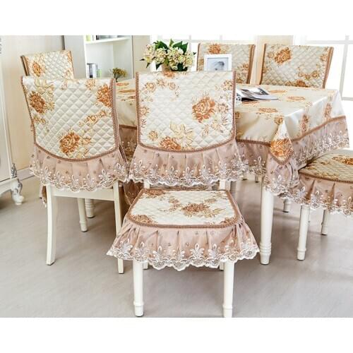 High quality jacquard table cloth kit waterproof antifouling lace tablecloth Chair cover cushion backrest wedding fabric decor
