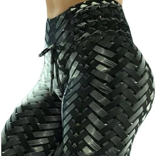 Steel Pattern Women Seamless Yoga Pants Push Up Leggings Fitness Gym Sport Running Yoga High Waist Workout Hip Leggings