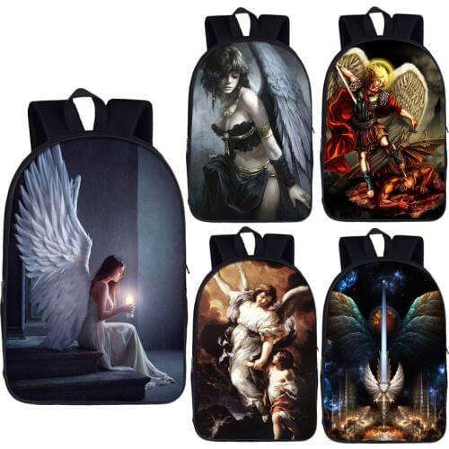 Sad Angel with Wing Backpack Women casual daypack Rucksack Children School bags for teenager boys girls book bag laptop backpack