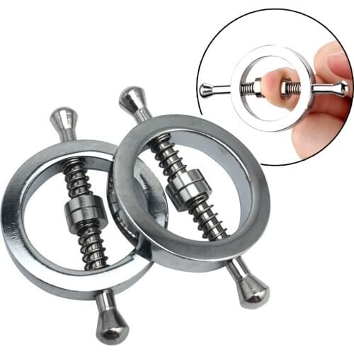 1 Pair Nipple Clips Torture Play Metal Nipple Clamps Stimulator Adjustable Restraints Breast Clamp Adult Games Sex Toys