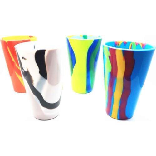 1pc 450ML Rainbow Color Silicone Glass BPA-Free Shatterproof Unbreakable Silicone Cup Drinkware Food Grade Silicone Beer Mug