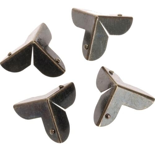 12Pcs 23MM Wood Jewelry Box Wine Chest Gift Box Corner Protector Bronze/Golden Antique Decorative Corner Brackets W/Scews