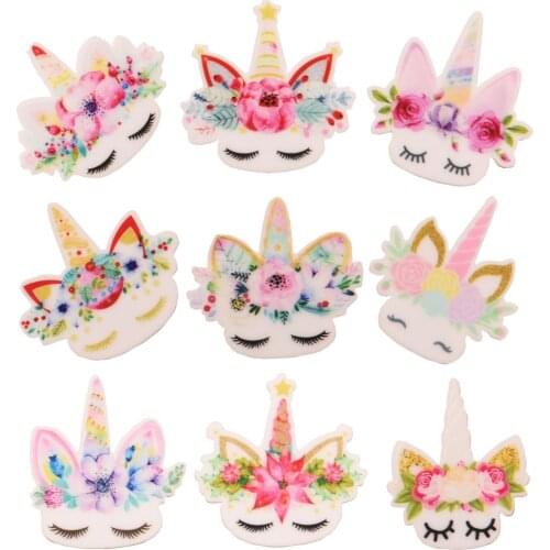 160PCS Unicorn Hair Accessories lot Fashion Planar Resin Baby Girls Headwrap Unicorn Party Accessory DIY Headwear