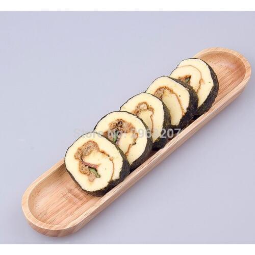 30pcs Wood Sushi Strip Plate Japanese Style Sashimi Tray Restaurant Sushi Dish Rectangle Nigiri Plate Natural Tableware