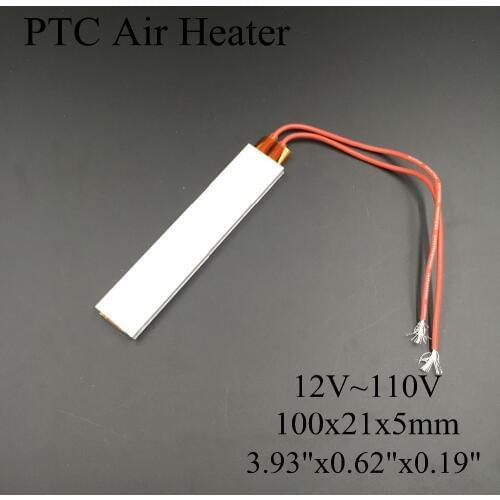 5 pieces/lot) 12V/24V/36V/48V/110V 100x21x5mm PTC Thermostat Aluminum Heating Element Ceramic Air Heater Plate Chips Incubator