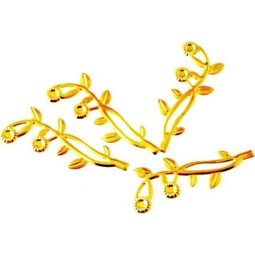 Free shipping 50Pcs Gold Tone Flower Filigree Wraps Connectors Metal Crafts Gift Decoration DIY 45x17mm