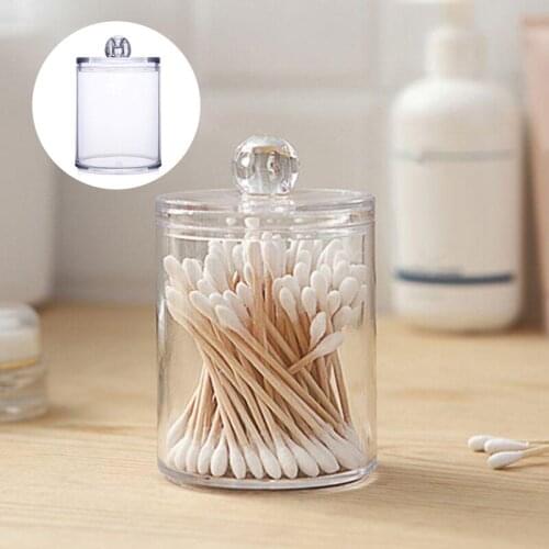 Acrylic Cotton Swab Q-tip Storage Holder Box Portable Transparent Makeup Cotton Pad Cosmetic Container Jewelry Organizer Case