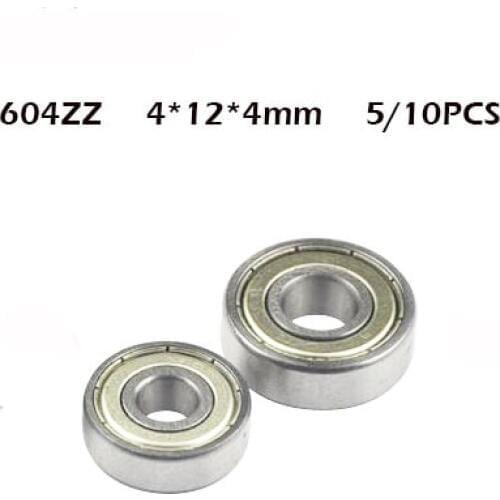 Free Shipping 604z 5/10PCS 604ZZ Bearings 4x12x4 mm Miniature Ball Bearings R-1240ZZ