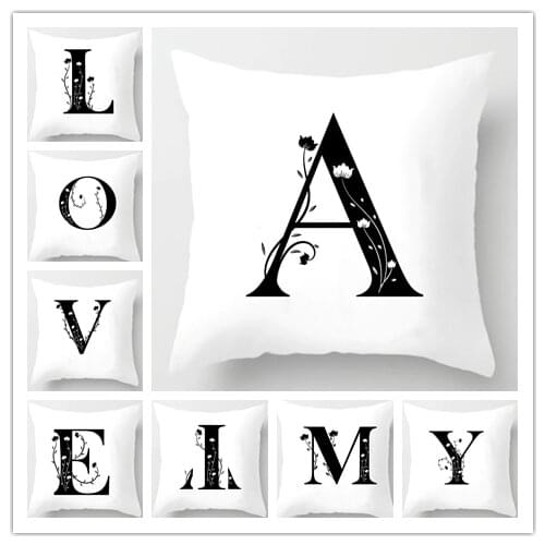 Letter Printing Pillow Cover Decoration Sofa Pillow Bedside Backrest Office Lumbar Back Cushion Car Lumbar Back Cushion Cover
