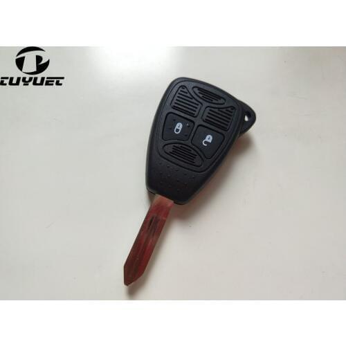 2 Buttons Remote Key Shell For Chrysler 300C Sebring Wrangler Dodge Jeep Cruiser Compass With Uncut Blade Case