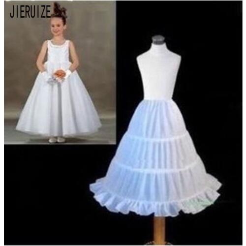 JIERUIZE Children Petticoat 3 hoop Wedding Accessories Girl Crinoline Petticoat Child Underskirt jupon mariage