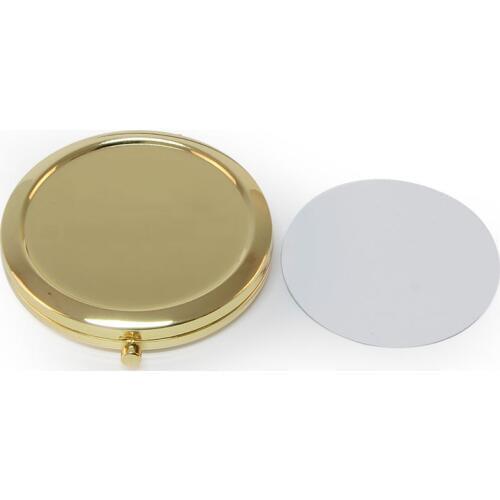DIY Kit Gold Metal Compact Makeup Mirror Round Cosmetic Mirror with 58 mm Sublimation plate 5 pieces/lot #18413