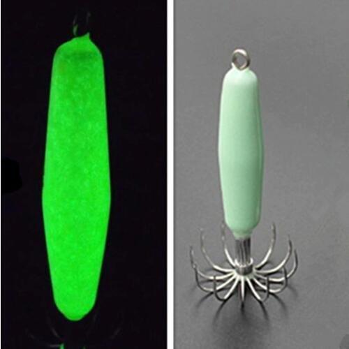 5PCS Luminous squid baits 12 hooks Luminated sea fishing Fluorescent Squid Jig Fishing Lure 12g/18g/21g/35g