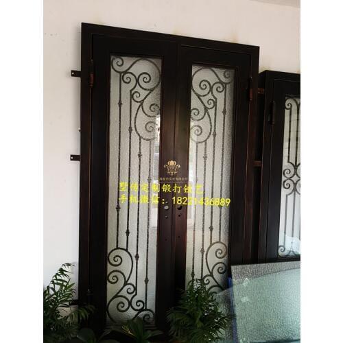 Hench black paint iron front doors