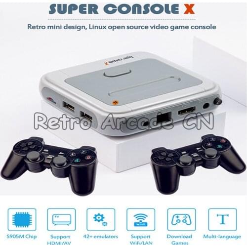 New 4K HD Retro Game Console Super Console X Mini TV Video WiFi HDMI Output 40000+ Games Retro Console 1080P Support 1-5 Player