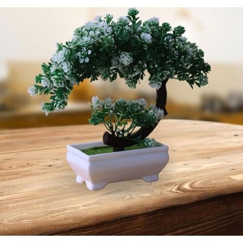 Artificial Plants Bonsai Small Tree Simulation Pot Plants Fake Flowers Table Potted Ornaments Home Decoration Hotel Garden Decor