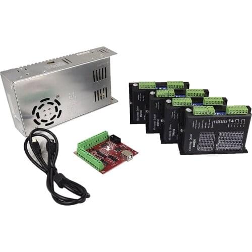 MACH3 4 axis 100K USB CNC kit engraving machine motion controller DM556 stepper motor driver NEMA23 stepper motor