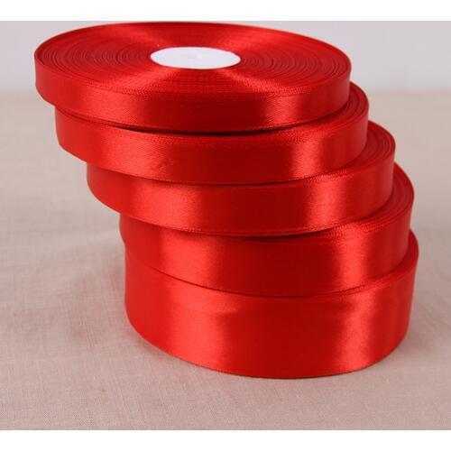 Pretty 6/10/12/15/20/25/32/38/50mm Red Color Single Face Satin Ribbon DIY Handmade Gift Wrapping Christmas Wedding Party Ribbons
