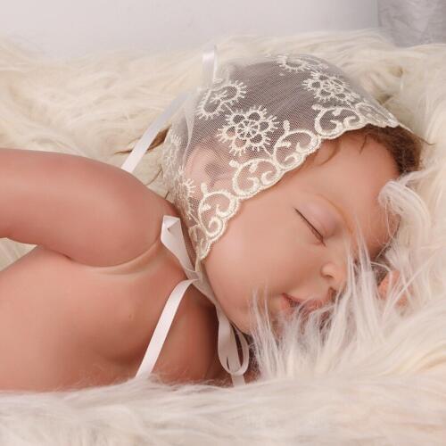 Cheapest Lace Newborn Hats Baby Caps Beanie Infant Beret Flower Fetal Hat Premature Bebe Balaclava Bucket Girl Sun hats Headband