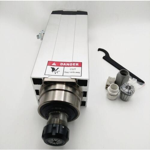 China 7.5KW 18000rpm CNC Square Spindle Motor 380V 15.5A 300Hz ER32 12.7mm for Woodworking Engraving GDZ120x103-7.5