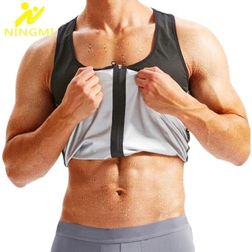 NINGMI Body Shaper Sauna Vest ManTank Top Waist Trainer Slimming Shirt for Weight Loss Body Shapewear Waist Shaper Corset Top