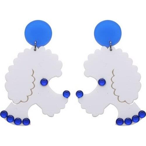 Lovely Poodle Acrylic Drop Earrings for Women Girl DIY Cartoon Animal Pendant Earrings Jewelry DIY Crystal Drop Jewelry Gifts