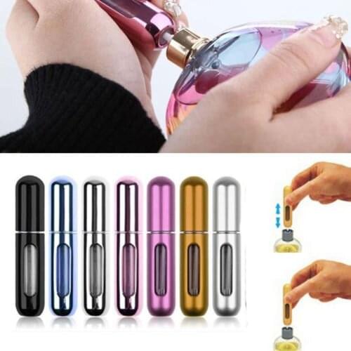Refillable Mini Perfume Spray Bottle Aluminum Spray Atomizer Portable Travel Cosmetic Container Perfume Bottle