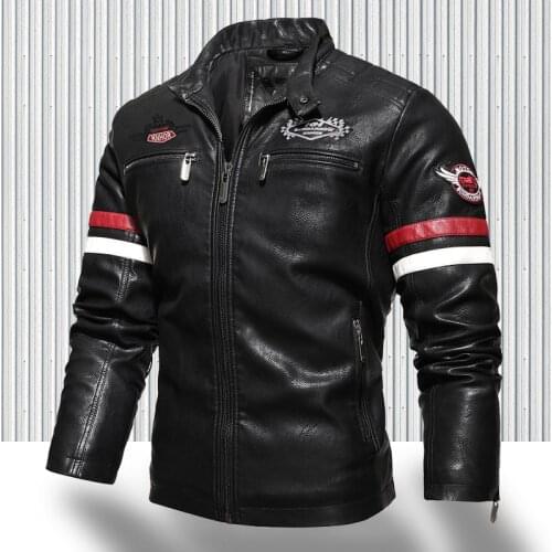 Fashion Brand Mens Retro PU Jackets 2020 Men Slim Fit Motorcycle Leather Jacket Outwear Male Warm Bomber Military Outdoor Coat
