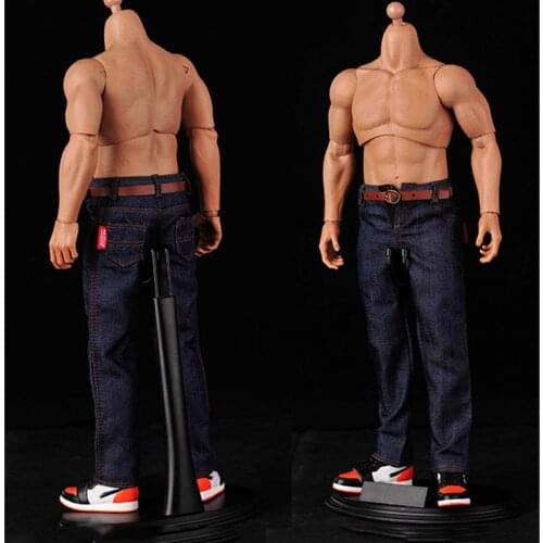 1/6 scale mens slim-fit fashion hip-hop jeans trendy pants boys blue pants are suitable for soldiers of the same proportion