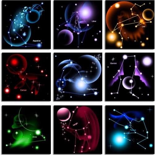 12 Zodiacal Constellations Universe Diy Diamond Painting Full Drill Diamond Embroidery Rhinestone Cross Stitch Mosaic Home Decor