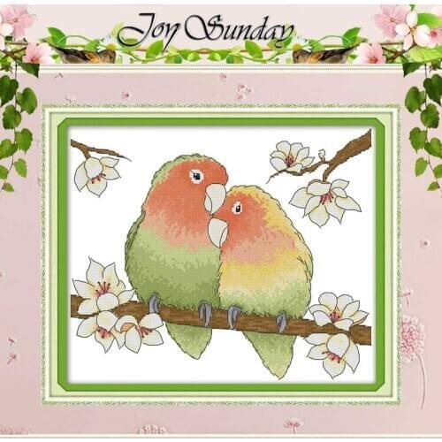 A Pair Of Loving Parrots Counted Cross Stitch 11CT 14CT Cross Stitch Set Wholesale DIY Cross-stitch Kit Embroidery Needlework