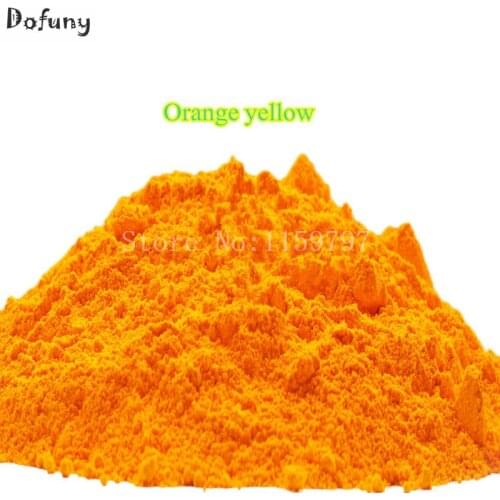 NEON Orange-Yellow Color Shiny Fluorescence Pigment Phosphor Powder ,100g/lot Decoration Powder Fluorescent Painting,Free ship