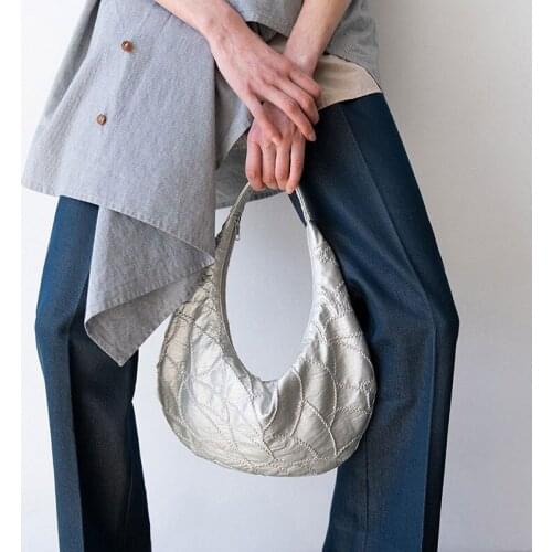 2021 New Fashion Ladies Handbags Clutch Luxury pu Leather Small Tote Bag Women Bags Brand Design Women Half-moon Shoulder Bags