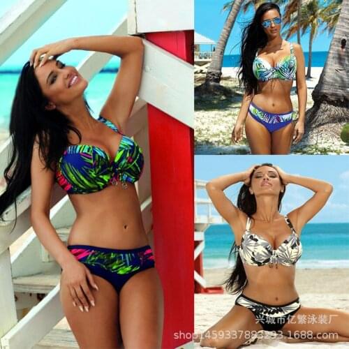 New Bathing Suit Women Two Piece Beach Wear Bikini Set Female Biquini Three-point Swimsuit Plus Size Underwire Ladies Swimwear