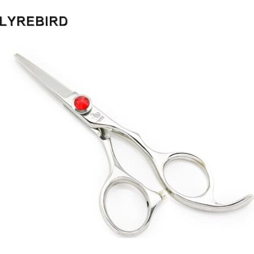 Hair scissors 9cr13 hair shears 4.5 INCH 5 INCH Big red stone good quality Wholesale Lyrebird HIGH CLASS 10PCS/LOT NEW