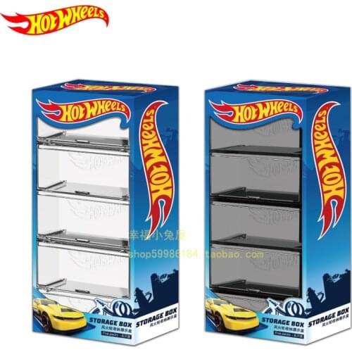 Original Hot Wheels Toy Car Storage Box 5pcs/pack Plastic for Diecast 1/64 Hotwheels Car Toy for Boys Juguetes Kids Toy Gift