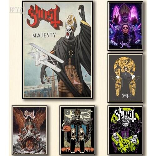 Retro Poster Ghost Band Anime Posters Canvas Painting Wall Decor Poster Wall Art Picture for Living Room Decor Home Decor