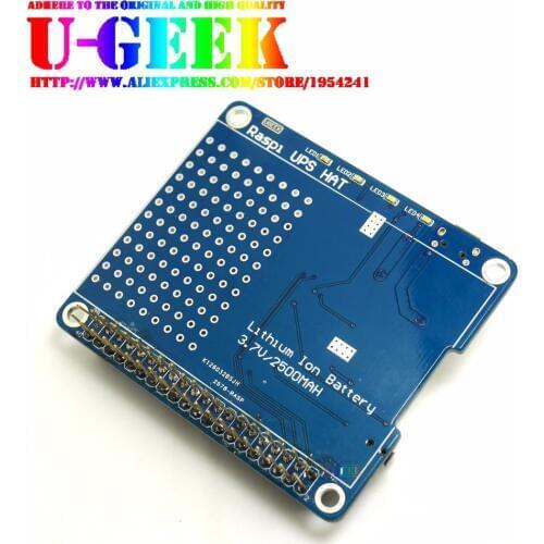 UGEEK UPS HAT Board for Pi 3B/ Raspberry Pi 4 /3B+/3A+/2B/4B/Zero w|Raspberry Pi Battery Adapter|Power Supply|Power Source Pi 3