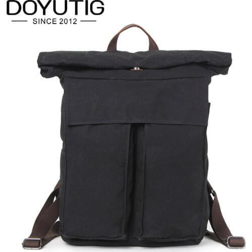 Simple Design Mens Canvas Backpack Travel Schoolbag Male Backpack Men Large Capacity Rucksack School Bag Laptop Backpacks H016