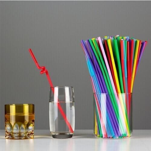 Quevinal 3600 Pieces Plastic Drinking Straw 6*260mm Export to Japan Extendable Flexible Drink Straws Colored EMS Free Shipping
