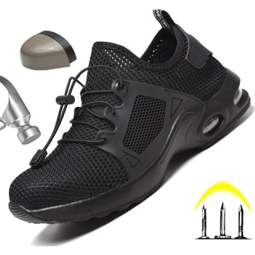 Work Shoes Men Safety Shoe Steel Toe Boots Air Cushion Sneaker Breathable Construction Security Light Anti-smash Puncture Proof
