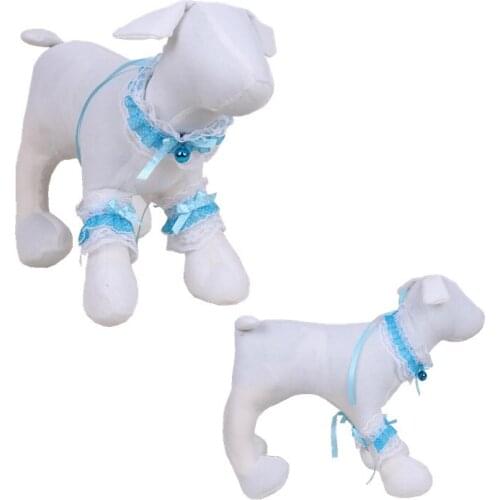 1set Adjustable Little Princess Cat Dog Collar Neck Circle Tie Lace Leg Decoration Puppy Pets Supplies Acessorios Dog Products