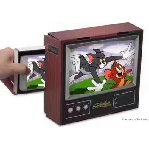 Retro TV Phone Holder Video Screen Enlarger Amplifier Magnifier Retro DIY