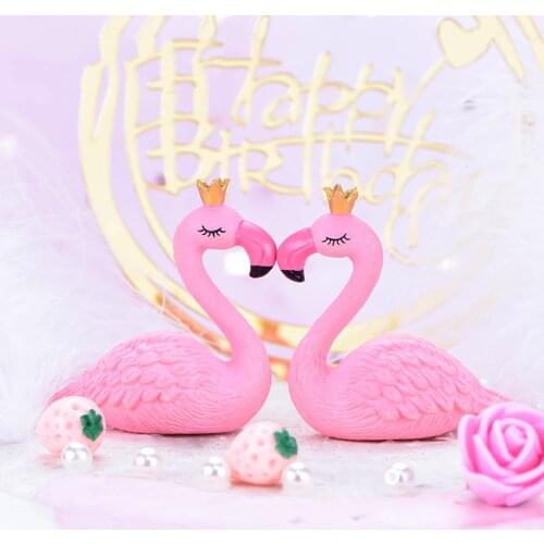 Pink Crown Flamingo Table Cake Decor Tropic Party Summer Birthday Wedding Decor Flamingo Gifts Hawaii Hawaiian Party Decor