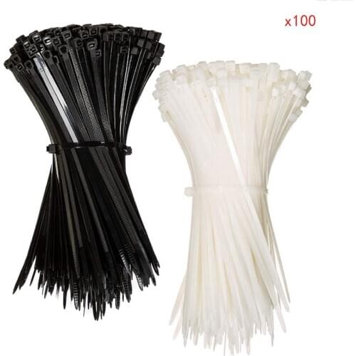 500pcs Assorted Self-locking Nylon Cable Ties Black Plastic Zip Tie Loop Wire Wrap Zip Ties Nylon Webbing Size:3x100 3x150mm