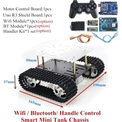 Smart Robot Tank Chassis Tracked Car Platform Motor for Arduino DIY Robot Toy Part T100 New Arrival 2018