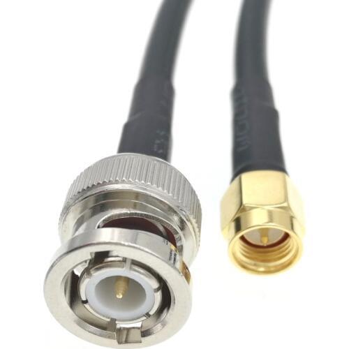 SMA Male To BNC Male RG58 RF Pigtail Jumper Cable 50CM 1M&3FT