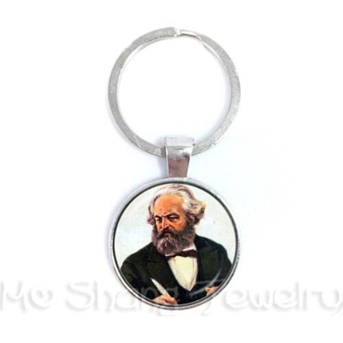Commemorating Marxs 200th anniversary birthday Keychain Socialism Marxism Glass Cabochon Keyring Gift For Souvenir